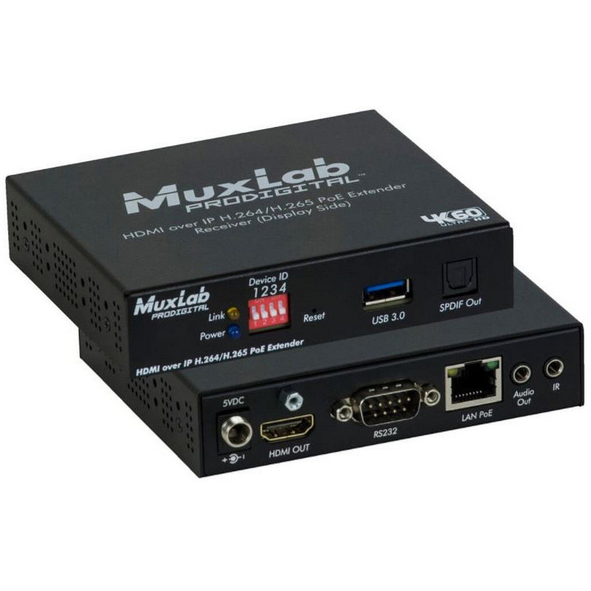 MuxLab 500762-RX 1080p HDMI to H.264/H.265 Over IP 4K Scaling Receiver with PoE