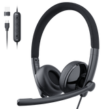 eMeet GeniusCall HS50 On-Ear Wired Headset with ENC Boom Mic Headsets - main view