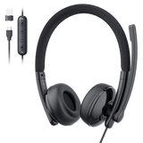 eMeet GeniusCall HS50 On-Ear Wired Headset with ENC Boom Mic Headsets - view 2