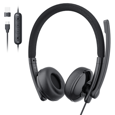 eMeet GeniusCall HS50 On-Ear Wired Headset with ENC Boom Mic Headsets - view 2