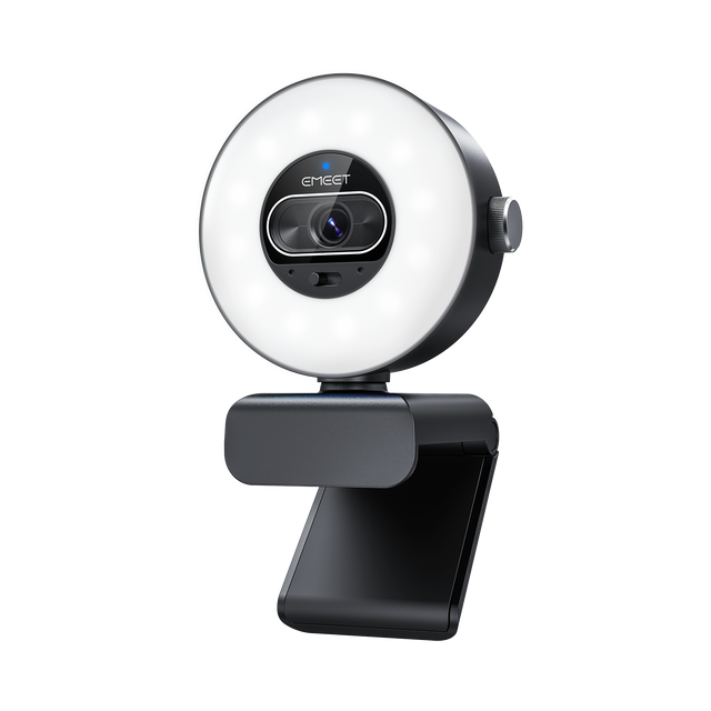 eMeet SmartCam S600L 4K Webcam with RGB Ring Light and Privacy Cover Webcams - main view