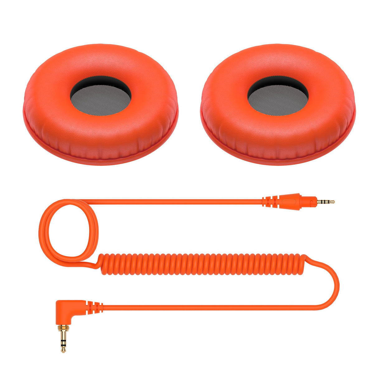 Pioneer DJ HC-CP08-M CUE1 Series Ear Pads and Coiled Cord, Orange