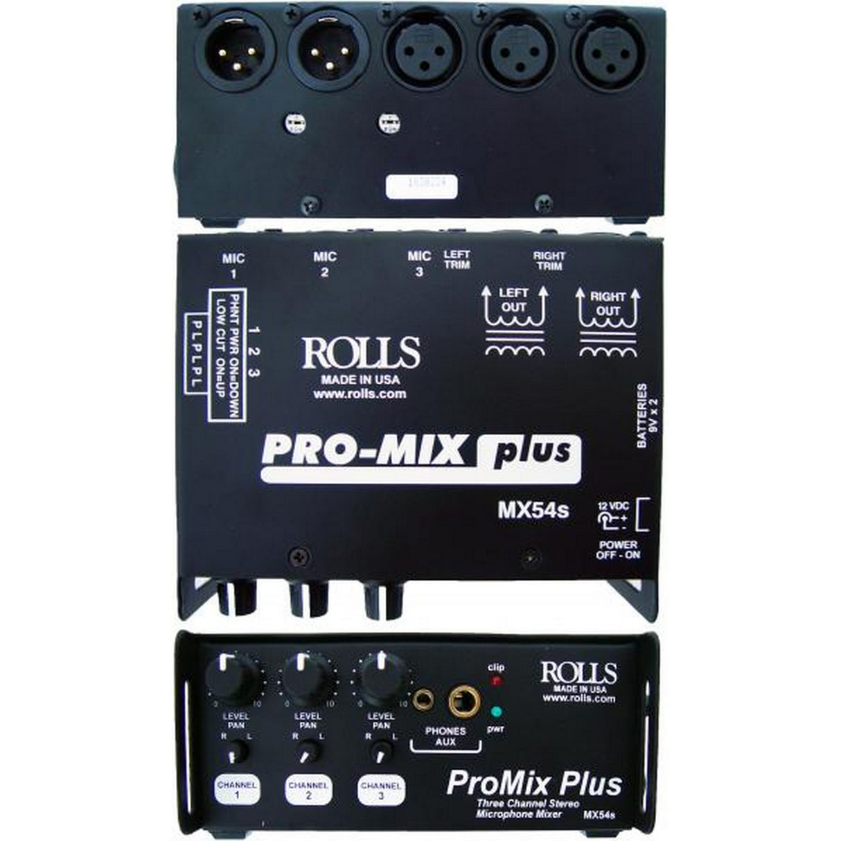 Rolls MX54s ProMix Plus 3 Channel Microphone Mixer