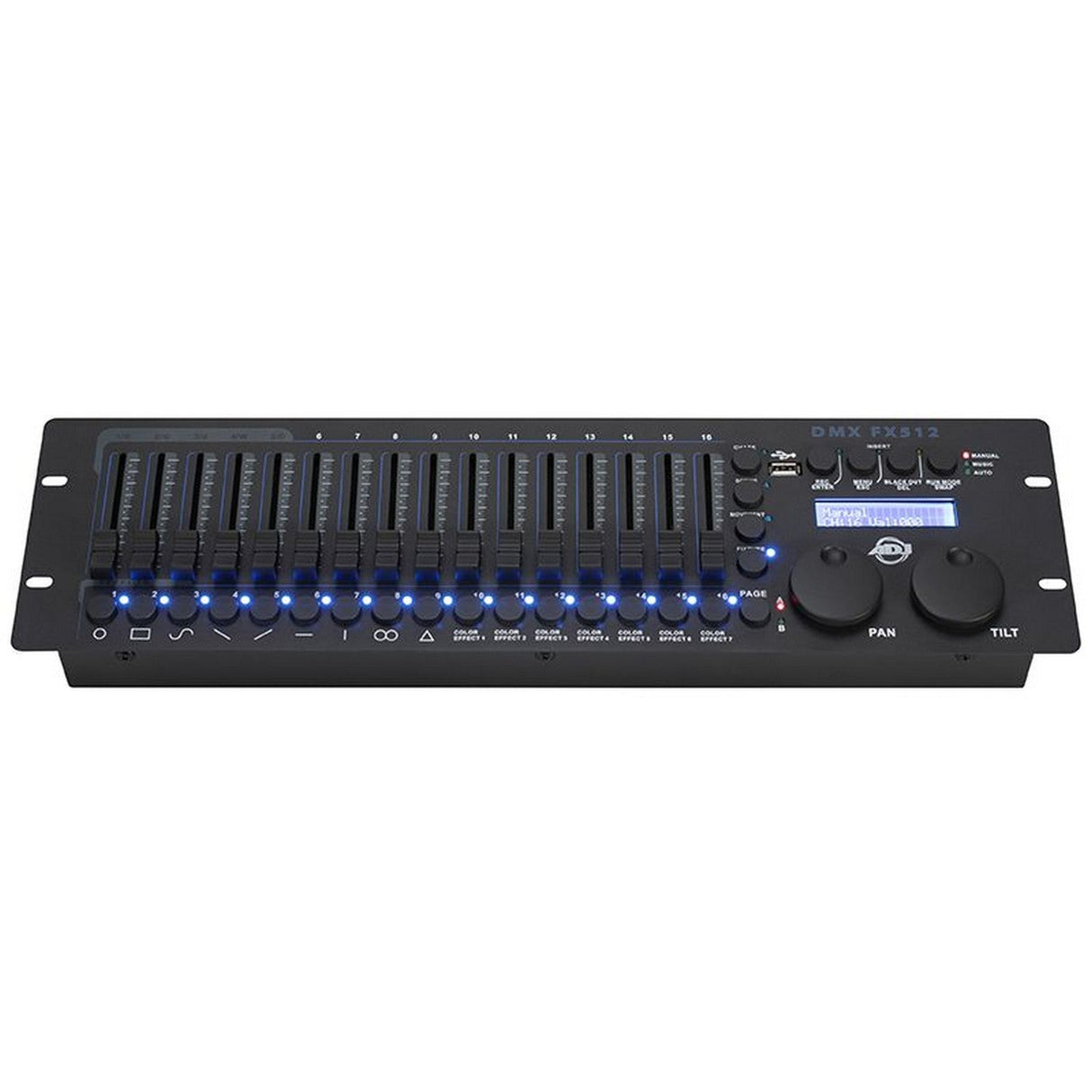 ADJ DMX FX512 3-Space 19-Inch Rack-Mount DMX Lighting Controller