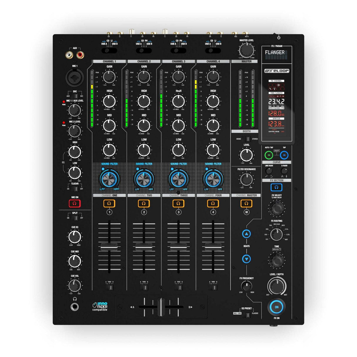 Reloop RMX-95 High Performance DJ Club Mixer with Premium FX and Dual USB Audio Interface