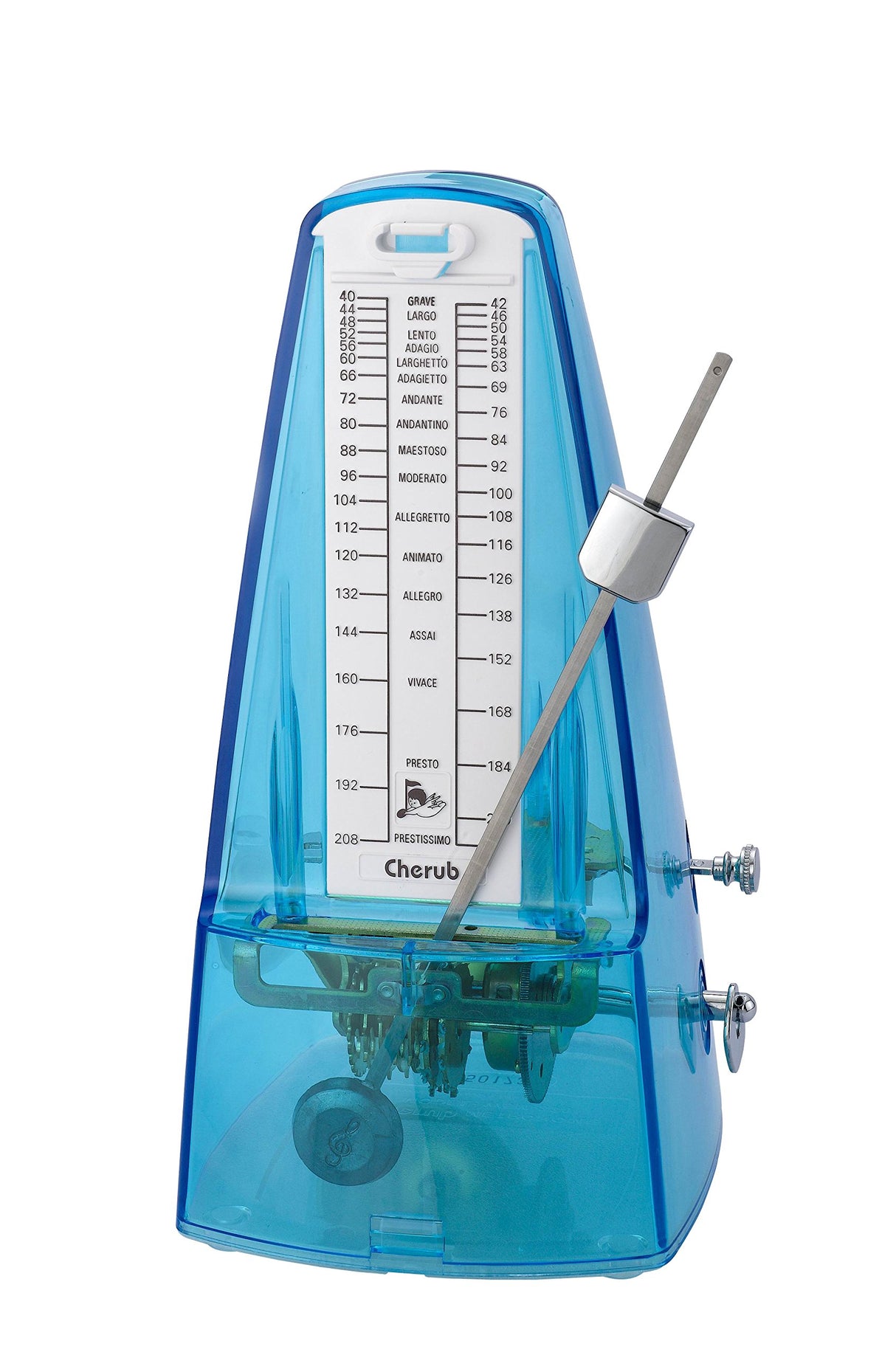 Cherub WSM-330 Blue High Accuracy Mechanical Metronome Transparent