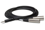 Hosa CYX-403M 3 Meter 3.5mm TRS Male to Dual XLR3 Male Stereo Breakout Cable