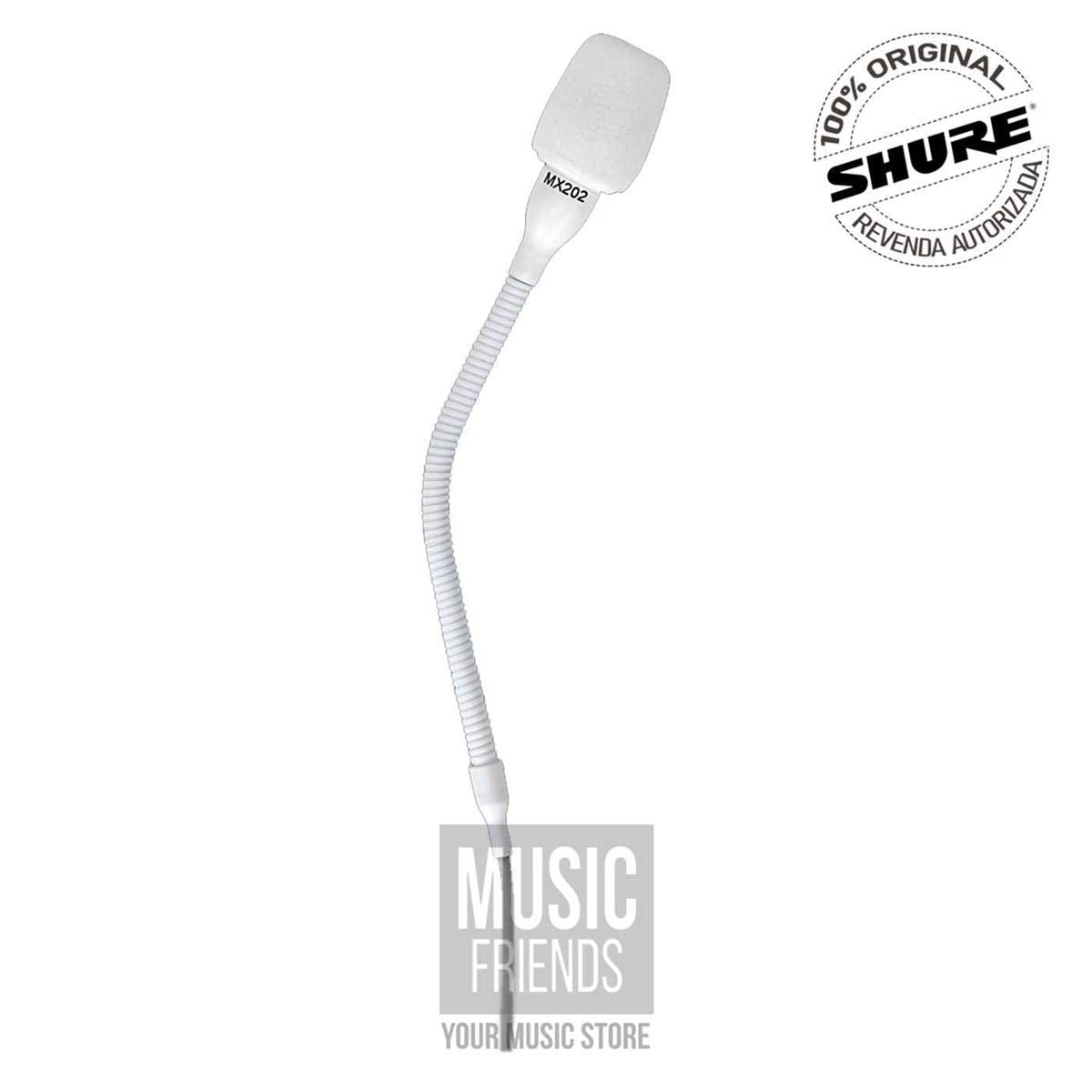 Shure MX202W-A/N Microflex Overhead Microphone, No Cartridge, White