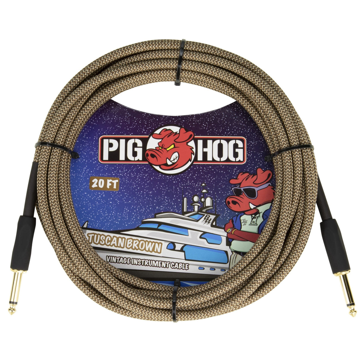 Pig Hog PCH20TBR Tauscan Brown Instrument Cable, 20-Foot