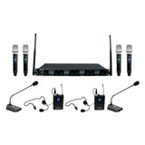 Vocopro UDX-WORSHIP 8-User Digital PLL Combo Wireless Mic System with Handheld Headset and Podium Mics