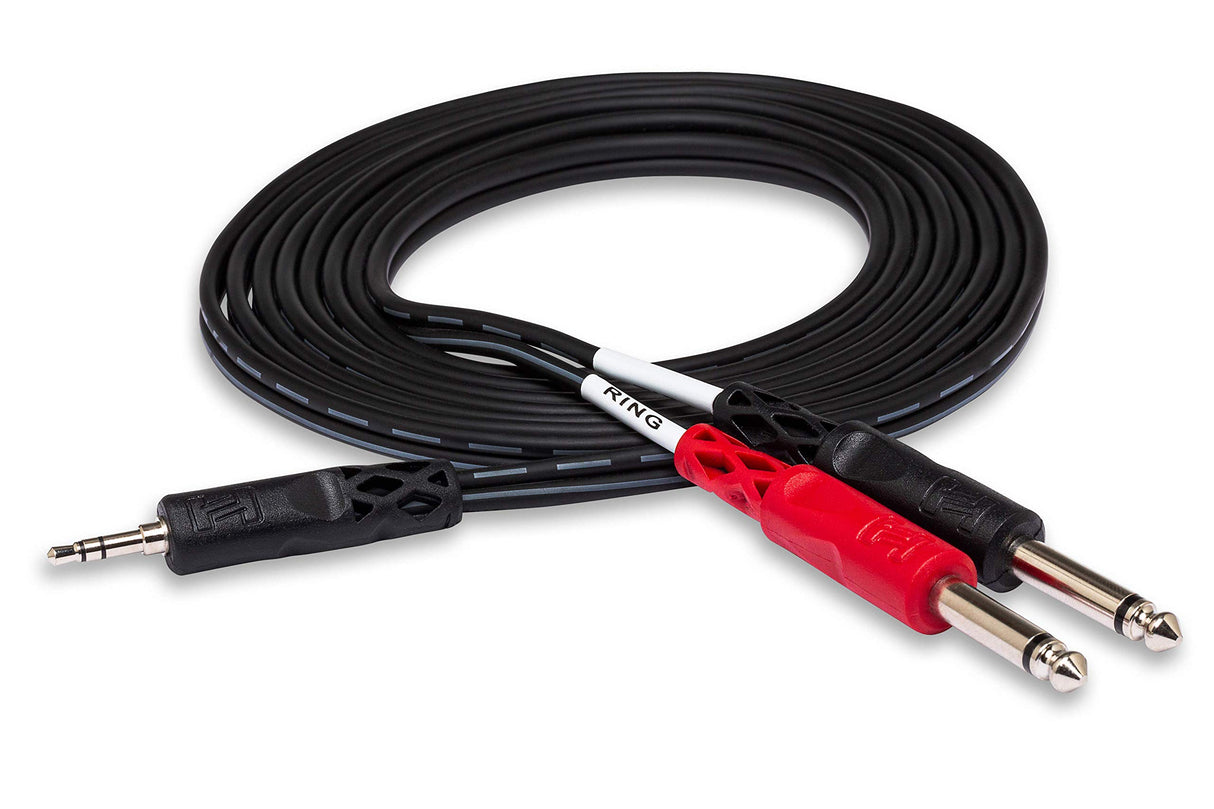 Hosa CMP-153 3ft 3.5mm TRS to Dual 1/4 in TS Cable