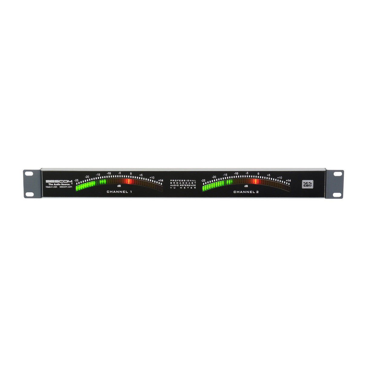 Sescom SES-VUA-1RU 2 Channel Balanced Stereo Analog Audio VU Meter