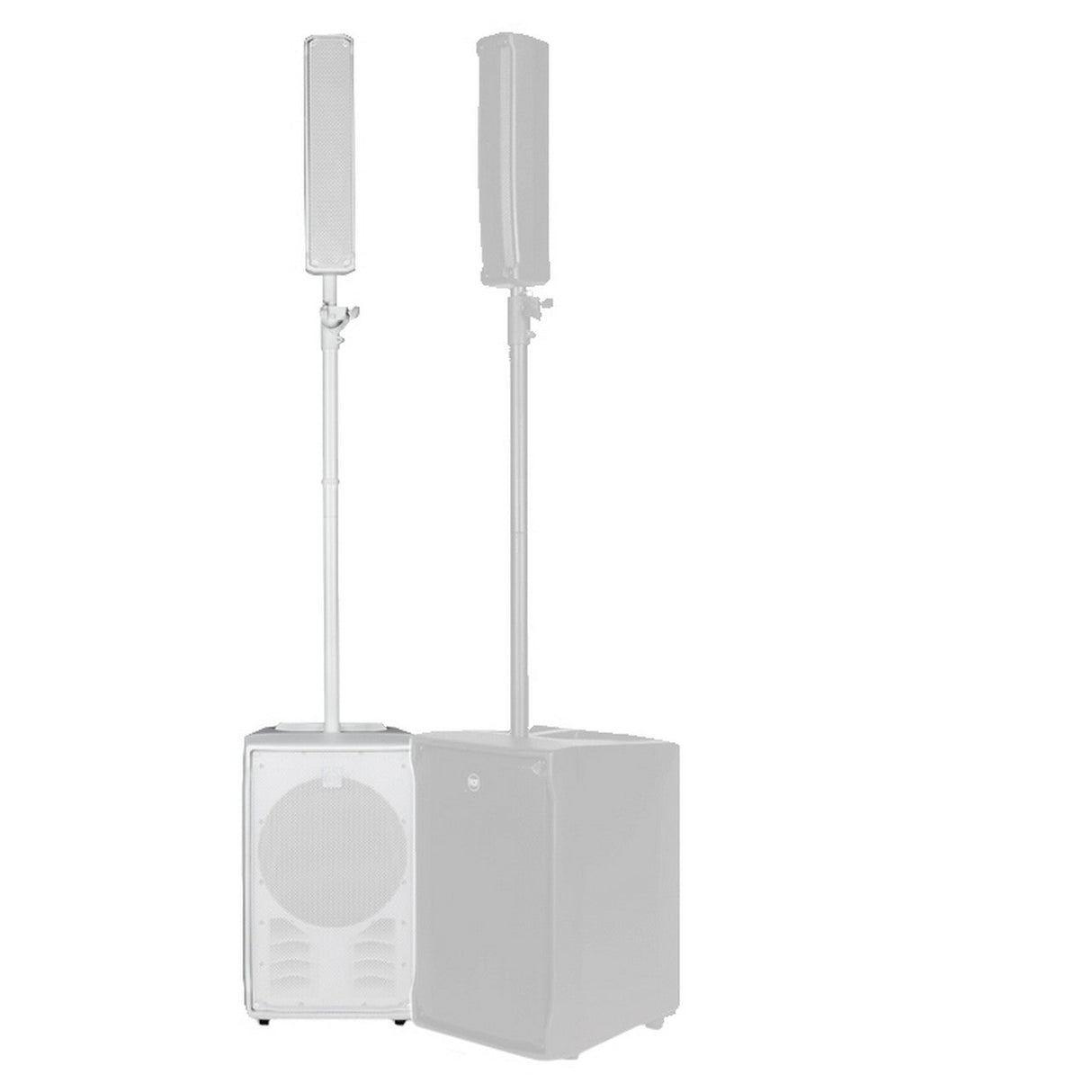 RCF EVOX JMIX8 W 1400 Watt Active Two Way Portable Array Speaker with Bluetooth Mixer White