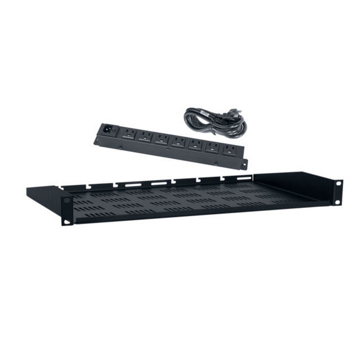 Lowell USVAC-110 USV Utility Shelf + AC Power Strip, 1U