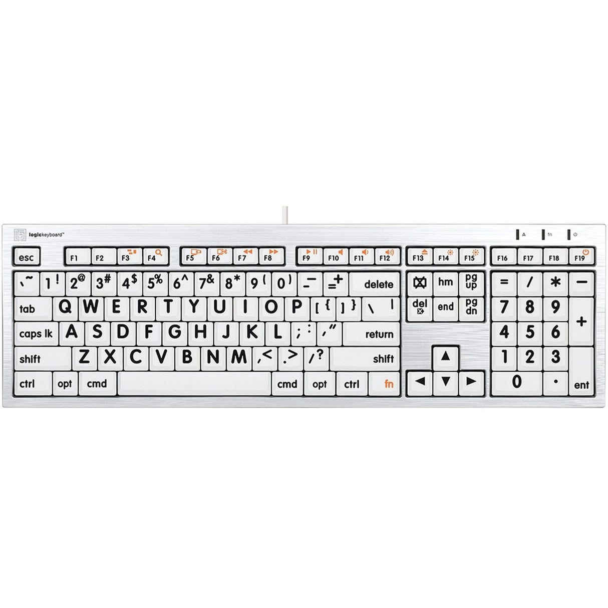 Logickeyboard LargePrint Black on White Mac ALBA Keyboard, US