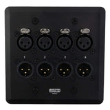 SoundTools WallCAT 2 Gang Wall Panel with 4 Female and 4 Male XLR to RJ45