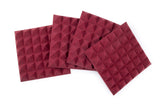 Gator GFW-ACPNL1212PBDY-4PK 4 Pack of Burgundy Acoustic Pyramid Panel, 12 x 12 Inches