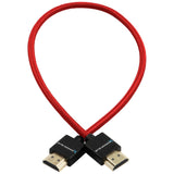Kondor Blue HDMI to HDMI 16-Inch Thin Braided Cable for on Camera Monitors Cardinal Red