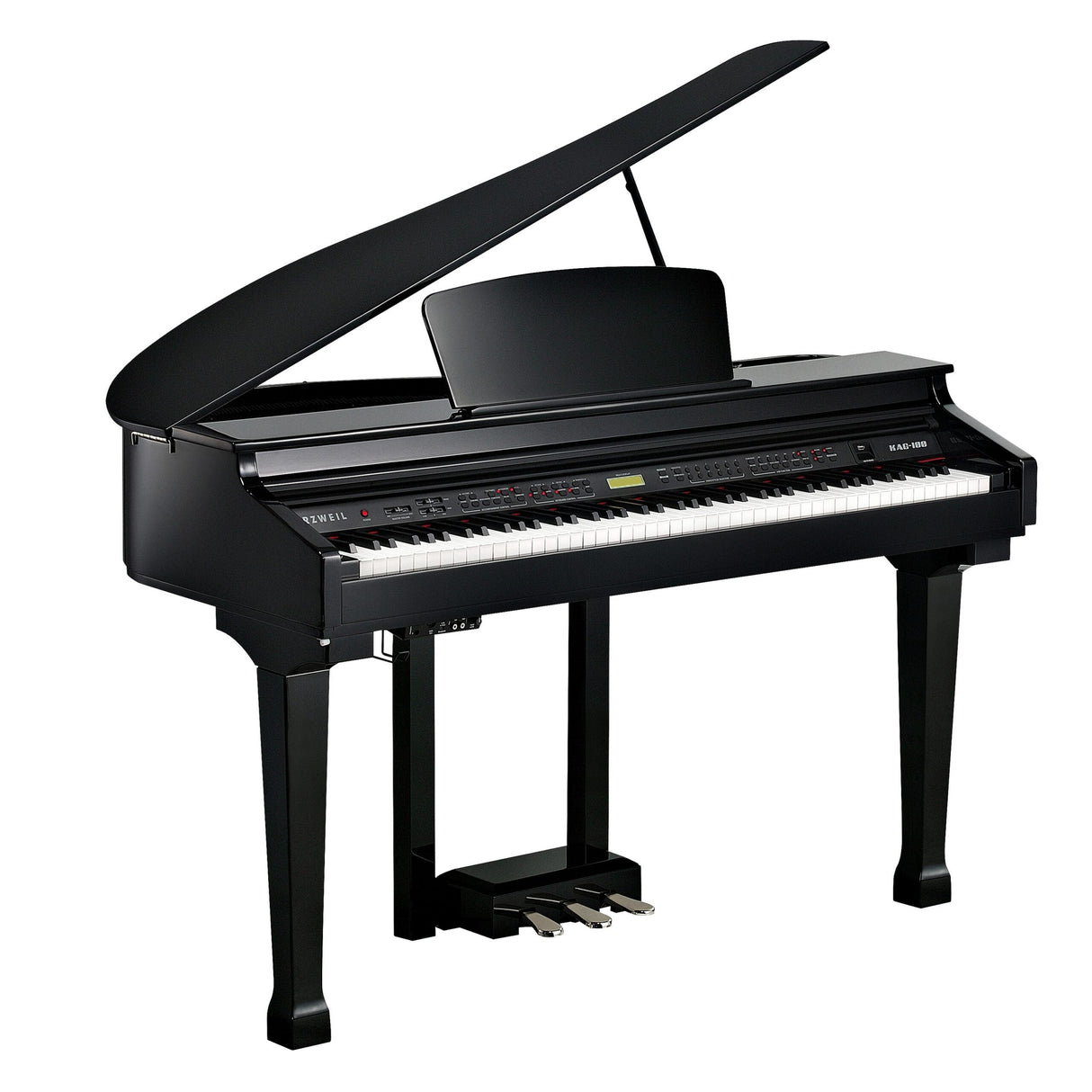 Kurzweil KAG100 88-Key Fully-Weighted Action Digital Grand Piano, Ebony Polish