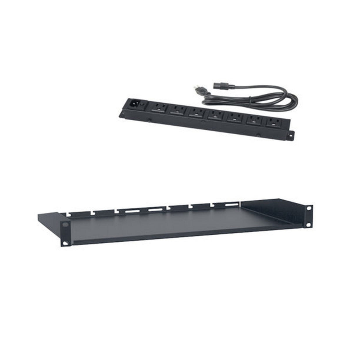 Lowell USAC110 US Utility Shelf + AC Power Strip, 1U