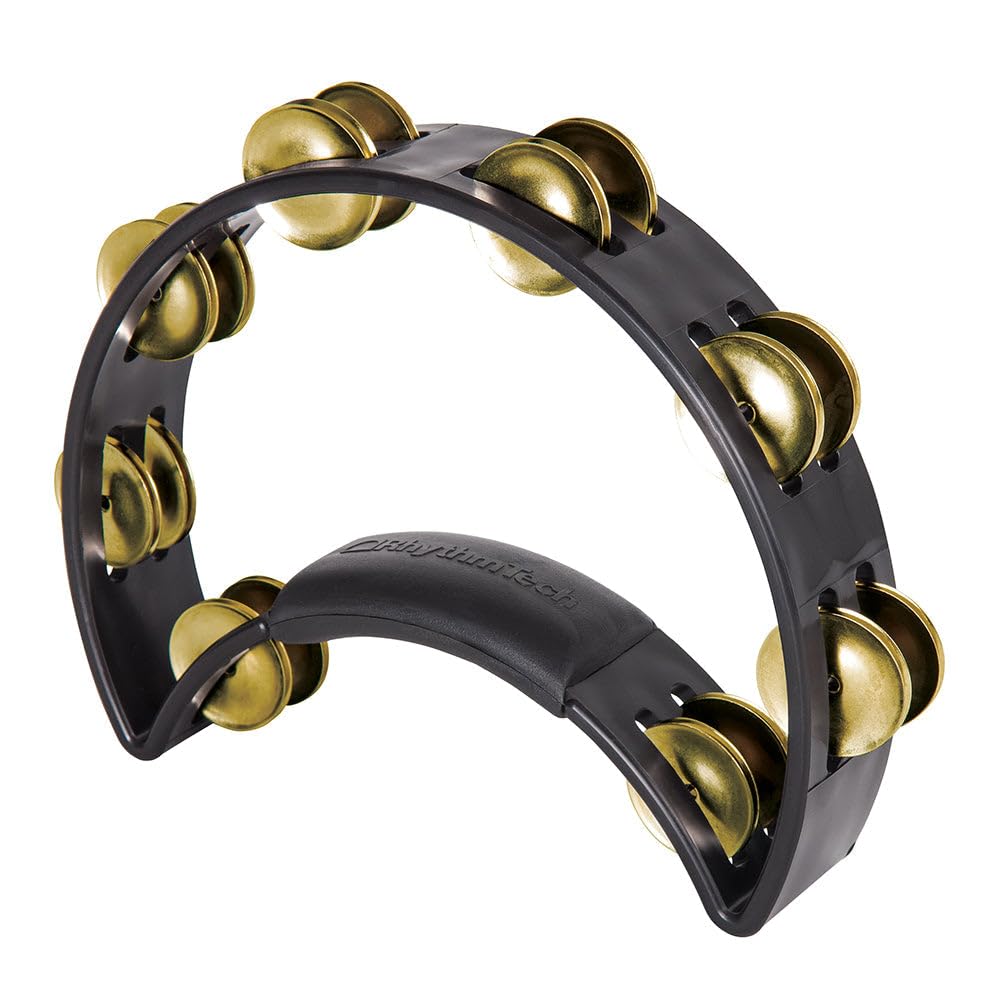 Rhythm Tech RT1011-U Standard Tambourine with Brass Jingles, Black