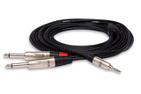 Hosa HMP-006Y 6 Foot REAN 3.5mm to Dual 1/4 Inch TS Breakout Stereo Cable