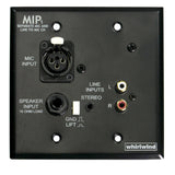 Whirlwind MIP1B 2-Gang Wall Input Plate with XLRF 3.5mm TRS Dual RCA 1/4-Inch Speaker Inputs Black