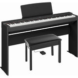 Yamaha P225BLB 88-Key Weighted Digital Piano Bundle with Stand, Bench
