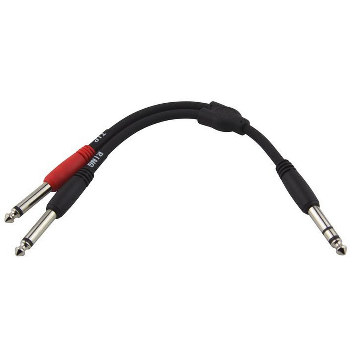 Pig Hog PY-S214M 6-Inch Y Cable, Stereo 1/4-Inch (M)-Dual Mono 1/4-Inch (M)