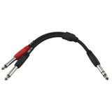 Pig Hog PY-S214M 6-Inch Y Cable Stereo 1/4-Inch (M)-Dual Mono 1/4-Inch (M)