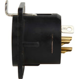 Neutrik NC3FD-L-B-1 3-Pin Female XLR Panel Chassis Mount Connector, Latching, Gold Contacts