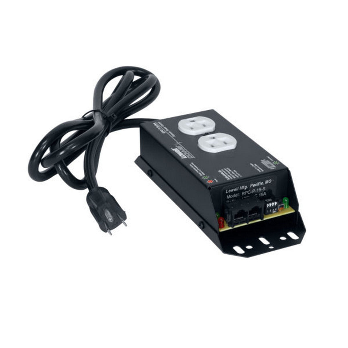 Lowell RPC-P15-S Pass-Through Remote Power Control, 15A, 5-15R Duplex Outlet, Surge Supp Protection, Cord