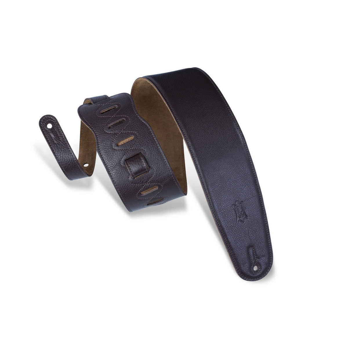 Levy's 3 1/2-Inch Wide Dark Brown Garment Leather Bass Strap