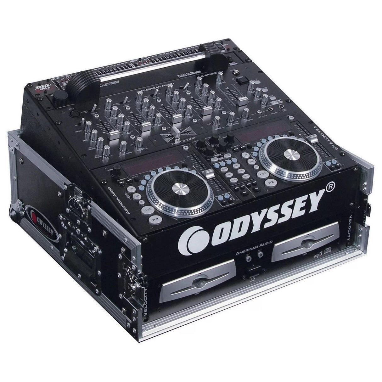 Odyssey 10U Top Slanted 2U Vertical Pro Combo Rack