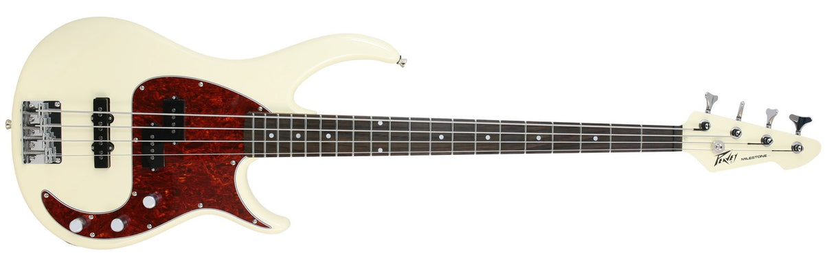 Peavey Milestone 4 Ivory 4 String Bass Guitar