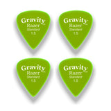 Gravity Picks GRAS15P-4pk Razer Size Picks Polished Standard Size 1.5mm Fluorescent Green 4-Pack - accessories