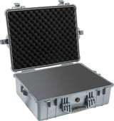 Pelican 1600 Protector Large Case with Foam Silver