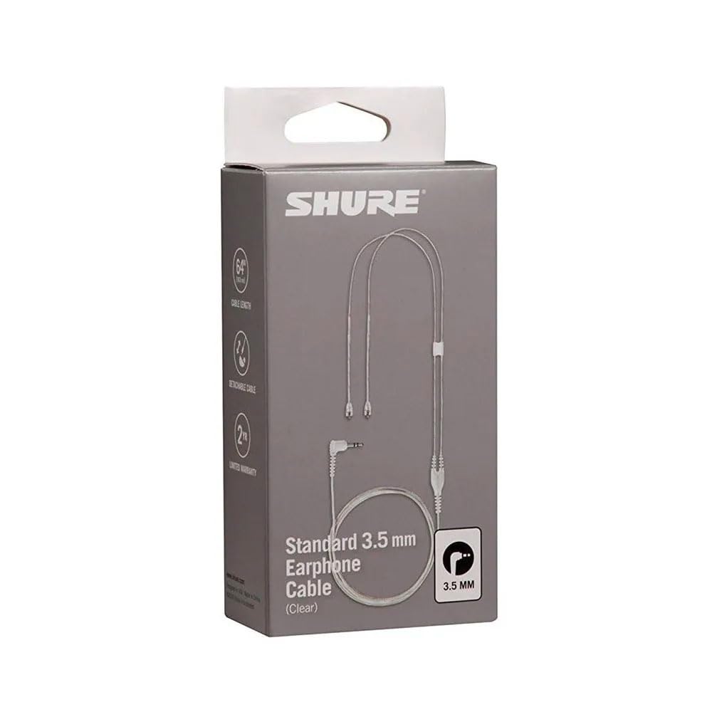 Shure EAC64CL 64 Inch Detachable Earphone Cable for SE Earphones, Clear