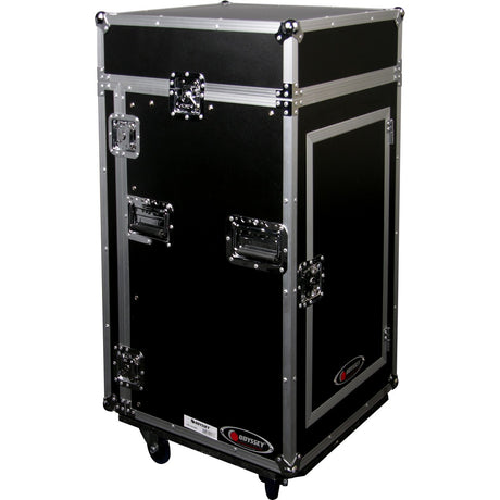 10 Space Slanted, 16 Space Vertical Medium Duty Combo Rack with Wheels | Odyssey Cases FR1016W