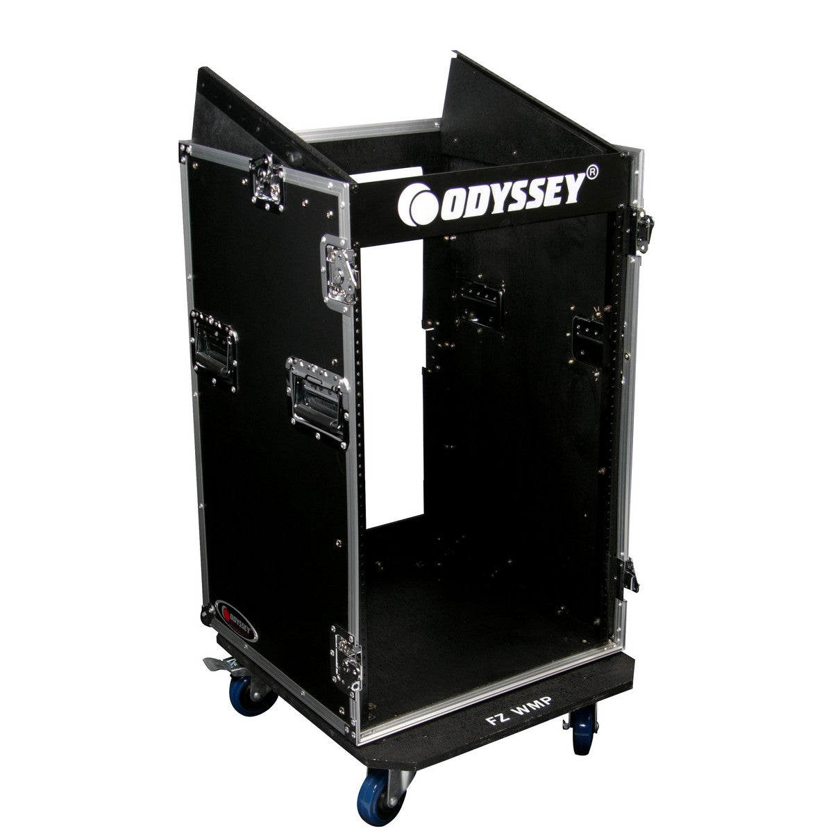 10 Space Slanted, 16 Space Vertical Medium Duty Combo Rack with Wheels | Odyssey Cases FR1016W
