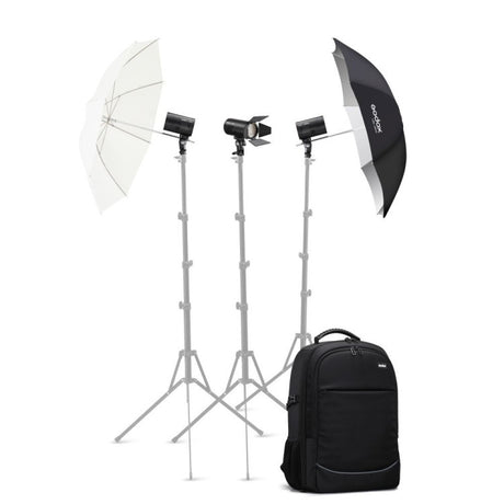 Godox AD100Pro 3-Light Pocket Flash Kit with Umbrellas and CB-20 Bag