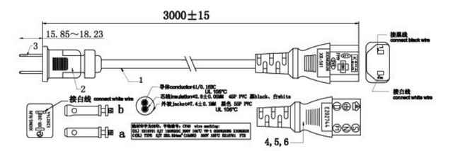 Mackie Domestic IEC Power Cord 10AMP 3M (92015-10)