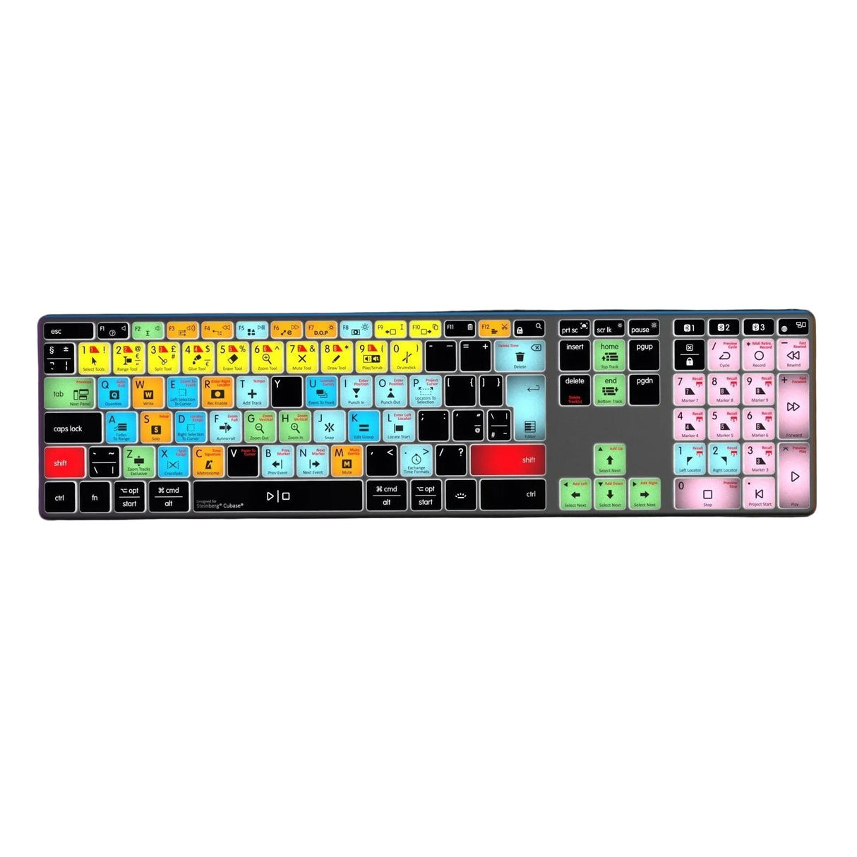 Editors Keys Cubase Wireless Backlit Keyboard - top-down view