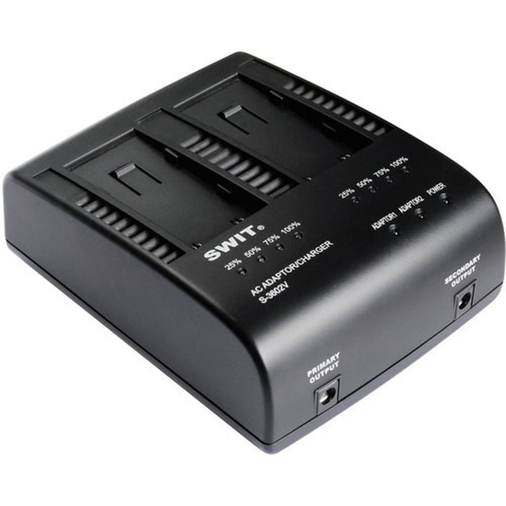 SWIT S-3602V Dual JVC BN-VF823 Battery Charger and DC Adapter