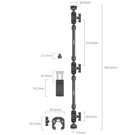 SmallRig 4766 Desktop Magic Arm with Crab Clamp Kit