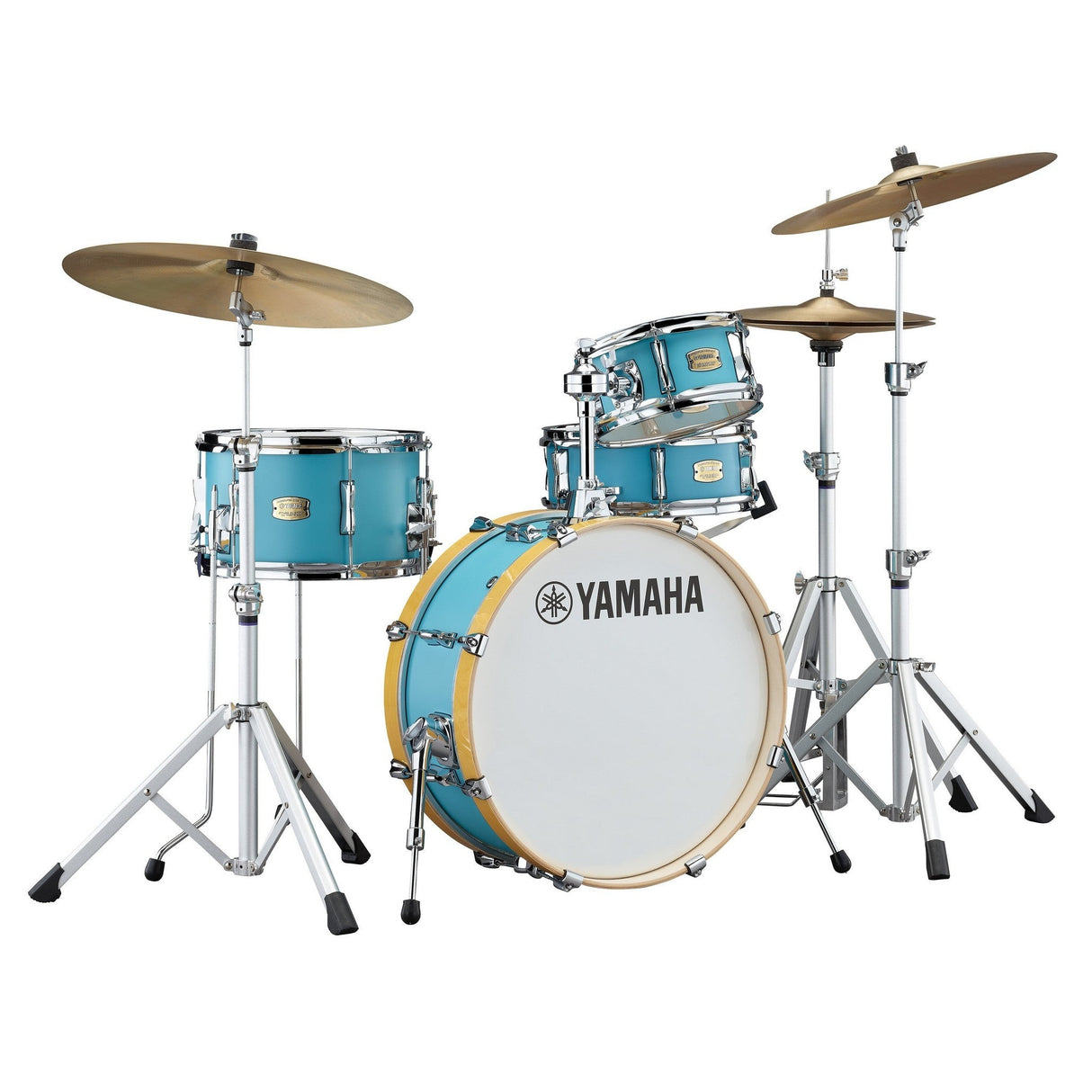 Yamaha Stage Custom Hip Birch Acoustic 4-Piece Drum Kit, Matte Surf Green (Used) Acoustic Drum Kits - main view