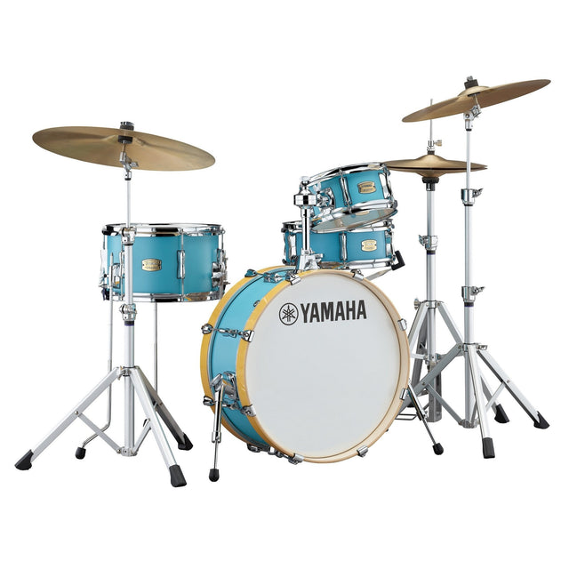 Yamaha Stage Custom Hip Birch Acoustic 4-Piece Drum Kit, Matte Surf Green (Used) Acoustic Drum Kits - main view